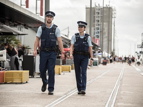 Cops walking the beat male and female - day 1
