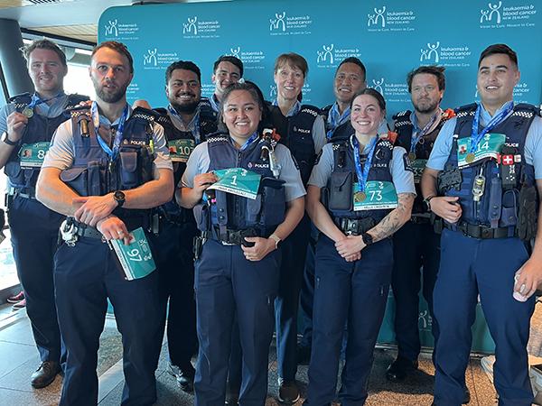 Mt Wellington staff who stepped up to complete the 'Step Up Sky Tower Challenge'
