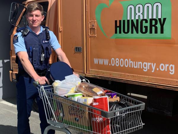 Constable Simon Kerr on trolley duty.