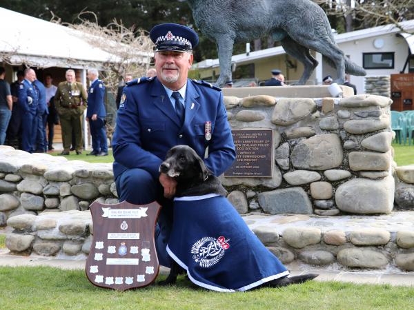 Ross and Kea in 2017, national Explosives Detector Dog champs.