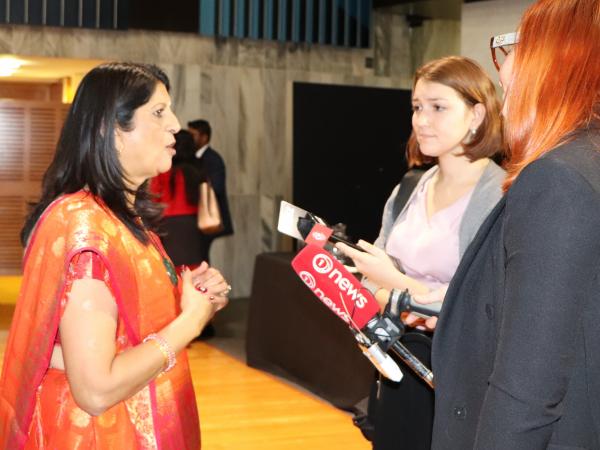 Ranjna Patel meets the media.