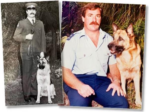 Partners in crime-fighting: Ross with Nasa, his first patrol dog.