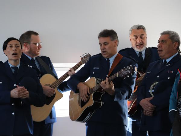Police staff joined in singing the waiata at the blessing ceremony.