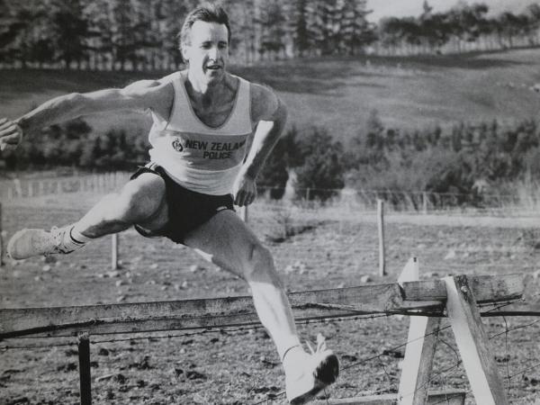Dan in cross-country action in 1992. From Police in Sport, by Ray Read, which notes: 