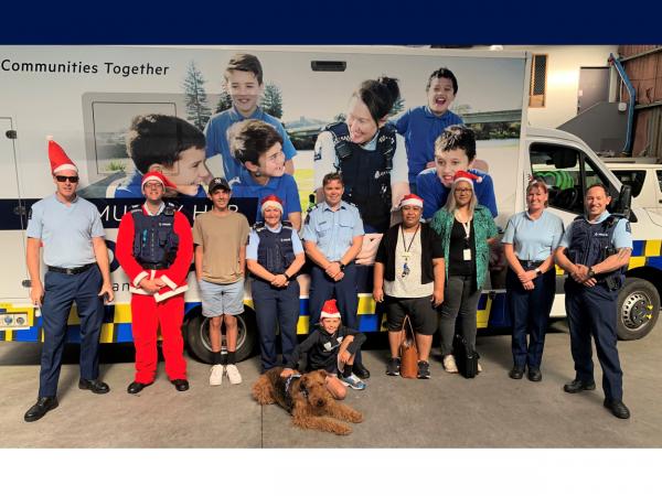 'Santa' and his helpers ready to spread some Christmas cheer.