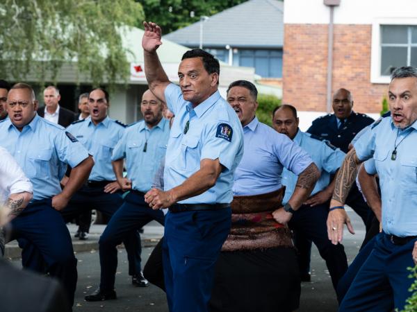 A rousing haka was performed after the funeral.