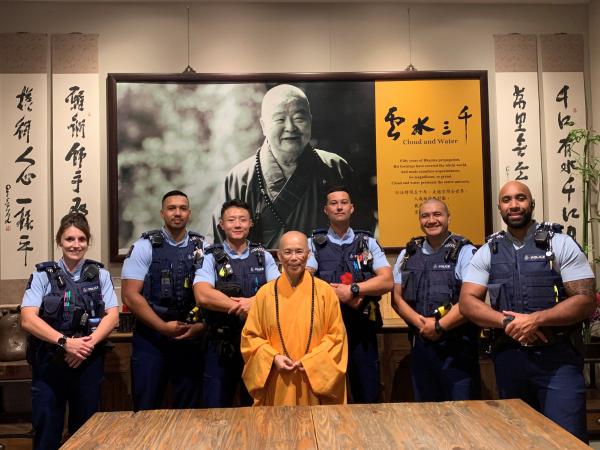 The Otara NPT team with the Venerable Abbess Manshin at the Fo Guang Shang Buddhist Temple.