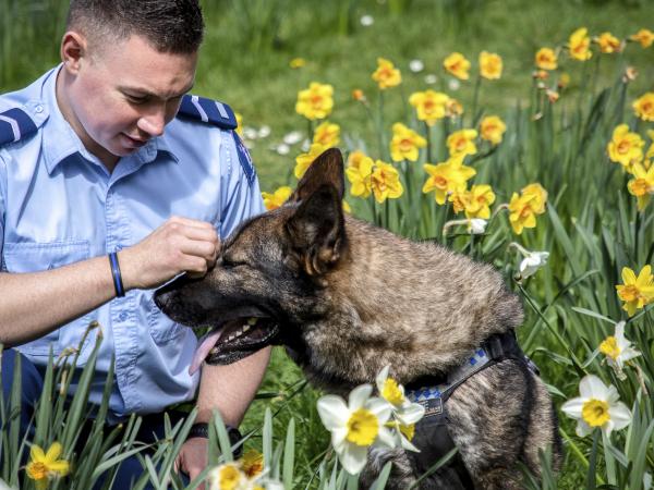 Senior Constable Sam Bennett with Dakota