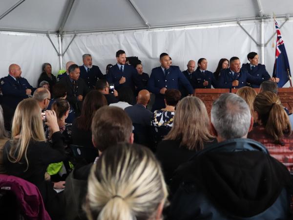 Staff took part in a passionate haka.