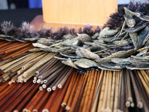 The korowai used to cover the plaque was woven, and gifted to Police, by Prosecutions Support Officer Claire Weaver.