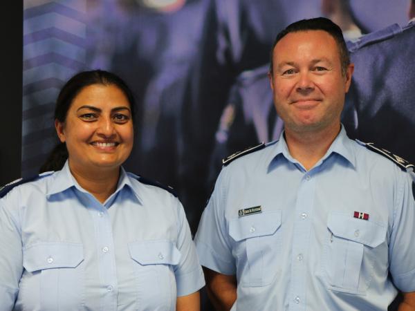 Mandeep and the head of Iwi and Communities, newly promoted Assistant Commissioner Chris de Wattignar.
