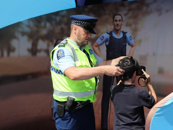 The virtual reality simluation was popular with students who got to put themselves in a police officer's shoes and so