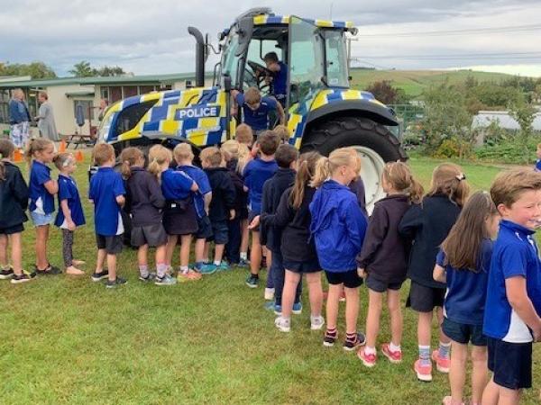 Everyone wanted a look at the tractor.