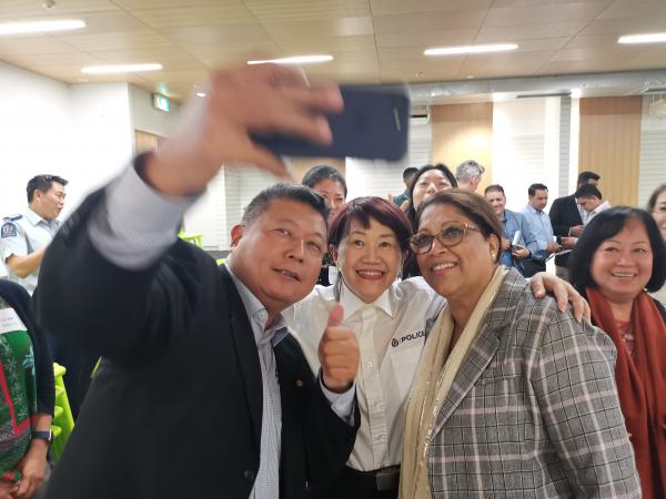 Jessica Phuang (centre) with Drowning Prevention Auckland's Asian Community Advisor, Madison Chang and Fijian community leader A