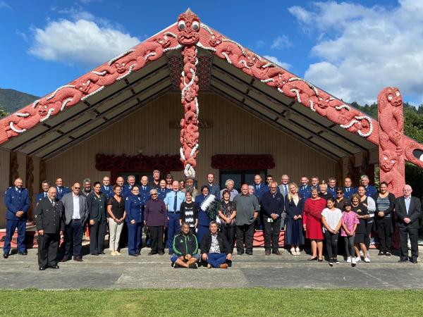 Te Ātiawa and Police come together to welcome Inspector Tracey Wharehoka to Tasman.