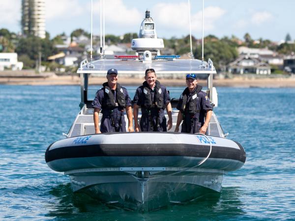 Wellington Maritime Unit Senior Sergeant Dave Houston and Constables Ian McCallum and Kyle Smith pleased to be part of the team 