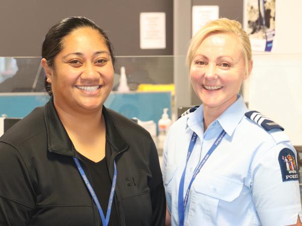 Fusi with her friend and colleague, acting Senior Sergeant MJ Riddle.