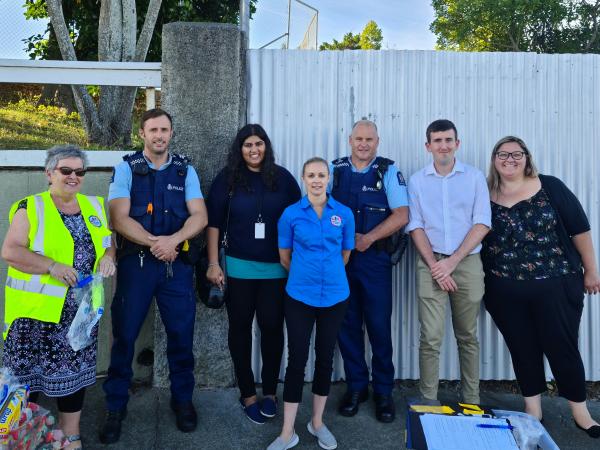L to R: Sergeant Scott Munro and Senior Constable Pat O'Leary with representatives of various organisations involved in the 'Saf