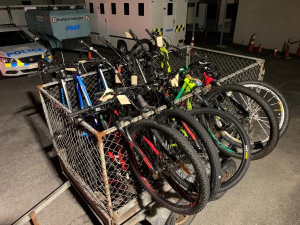 A trailer load of bikes that were recovered by Greymouth's PST5 and returned to their grateful owners.