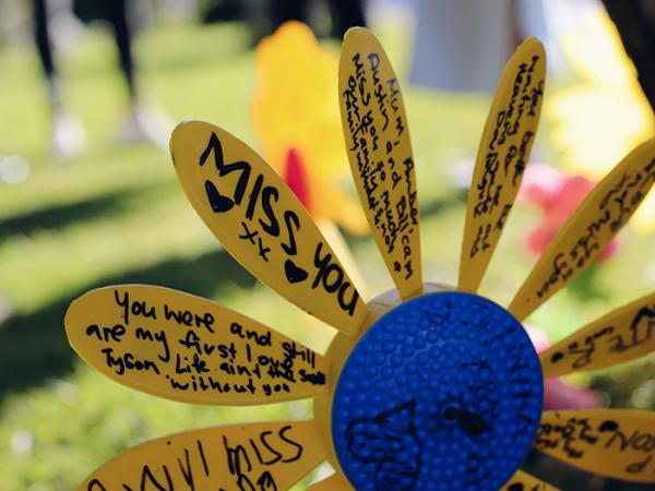 Tributes to Tyson at the crash site