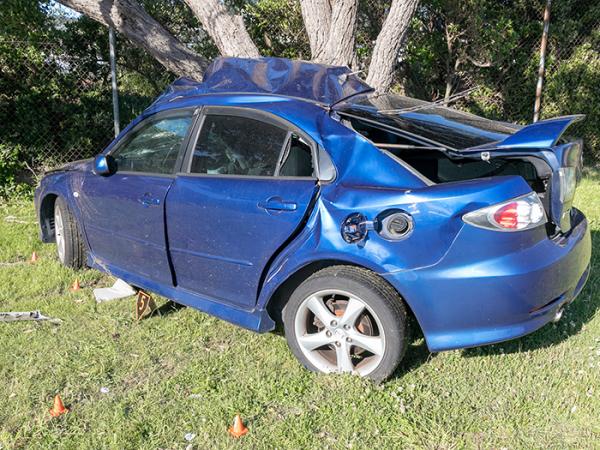 The car after the crash 