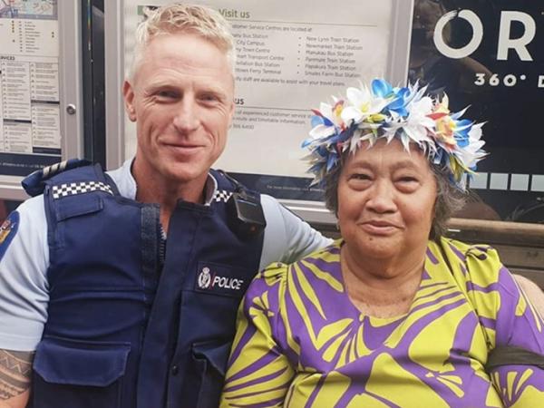 Sergeant Craig Cartwright and Mama Ina Estall from Mauke, Cook Islands 