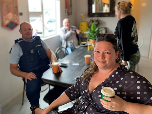 Napier Community Constable Mike Burne with Napier City Councillor Annette Brosnan.