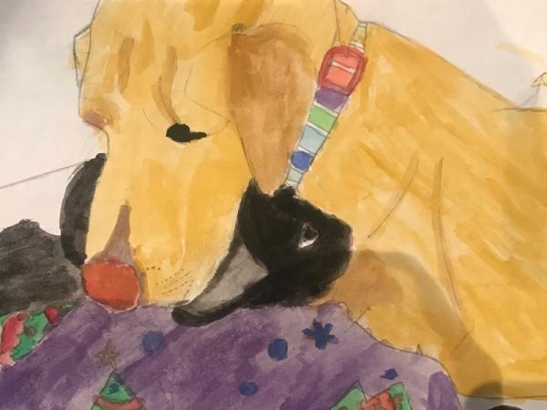 Helaina’s art which has been commissioned by other art-lovers with dogs.