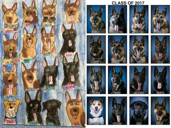 Helaina was inspired by the ‘Class of 2017’ police dog composite image posted by the NZP Social Media team.