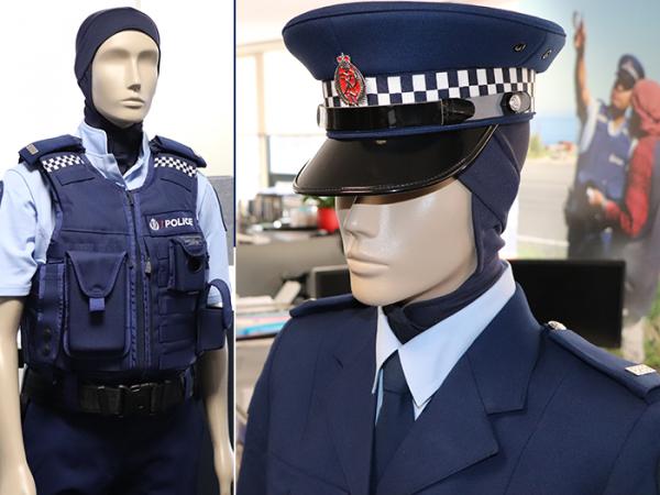 A mannequin models some of the fabrics during the design phase at Police National Headquarters.