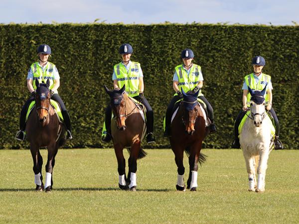 Constables Olivia Winbush, Ashleigh Smail, Brittany Whelan and Melissa Wallace on their horses.