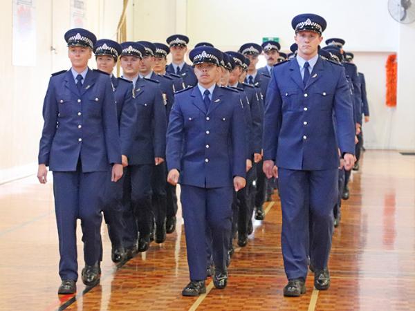 Wing 346 marching on to their graduation parade.