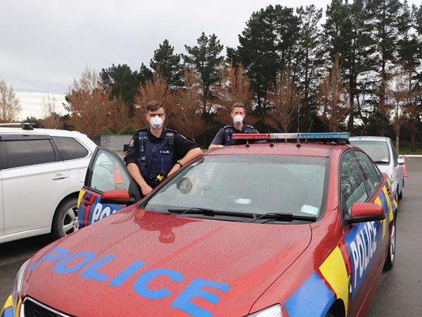 Constables Justin Bateup and Carl Stewart from the Canterbury ASR squad.