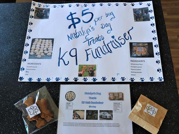 Some of the posters used to promote ans sell Natalya's dog treats