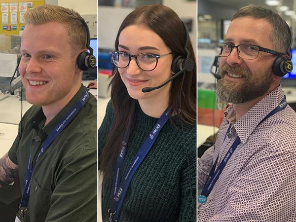 From left to right: 105 Communicators Mike Biggans, Jemma Scheib and Paul Waechter.