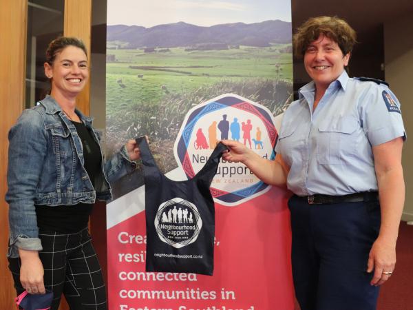 Community Networking Trust Neighbourhood Support Coordinator Kelly Young and Senior Sergeant Cynthia Fairley