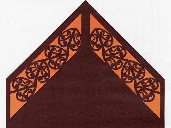 The mangopare design, one of two which top the pou. 