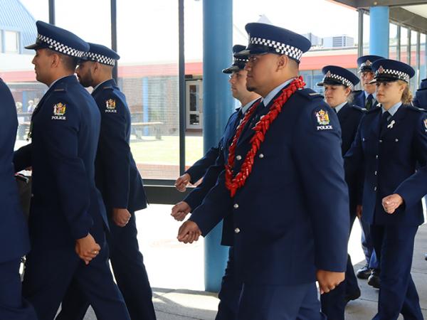 Wing 348 constables march to their new career.