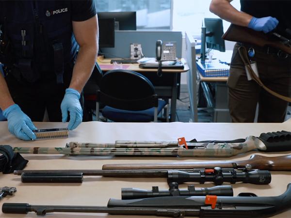 Some of the firearms seized by New Zealand Police.
