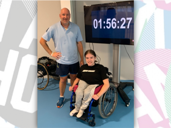 Event organiser Constable Glenn Dawson and rising para-athlete star and New Zealand record holder Sarah James