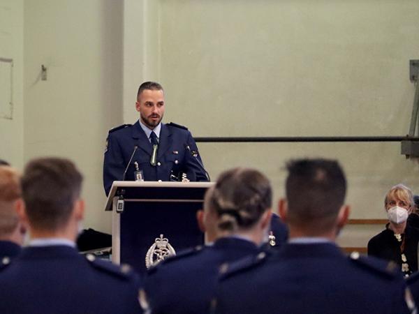 Leadership Award recipient, Constable Andrew Paterson, speaking on behalf of the wing.