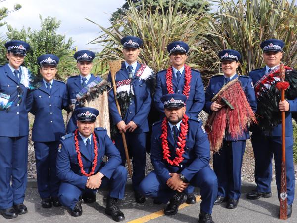 New constables who took part in the Maori Pacific Ethnic Services (MPES) group during their police recruit training. 