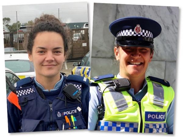 Ko Haylee (mauī); rāua ko Mel, e tautoko ana i te Operation Convoy i te Whare Pāremata i te tōmuatanga o tēnei tau - Constable H