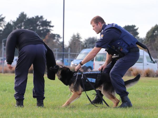 Gary (playing the 'baddie') was no match for Constable Michael Lamb and Griff. 