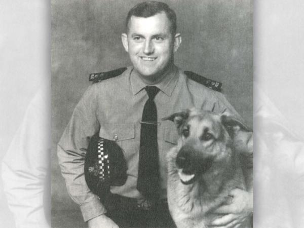 Graham Reeves Bracey QSM with Duke in 1958.