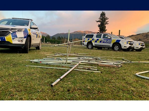 The morning after the night before - what was left of the Aoraki team's accommodation.