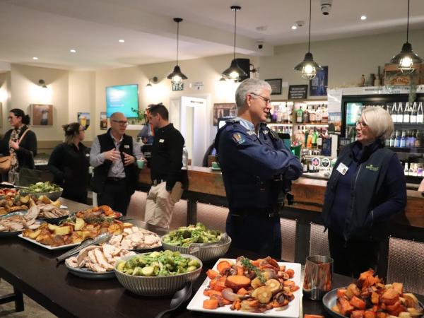 A hot lunch at The Amberley Hotel kicked off the first in this series of Rural Security Workshops (Sergeant Rob Irvine, pictured