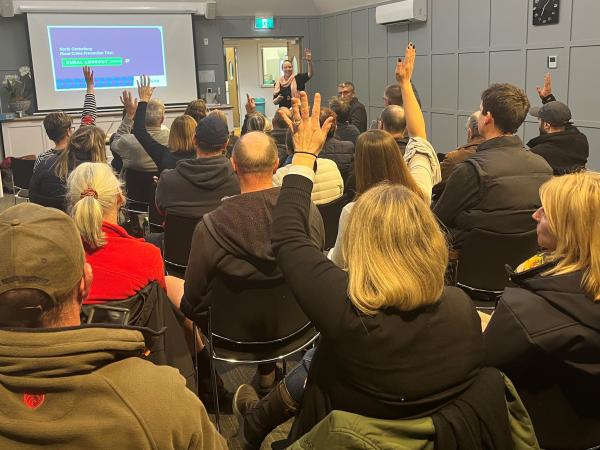 Project Manager Lisa May asks 'hands up who's heard of Rural Lookout, our new rural crime prevention app?'