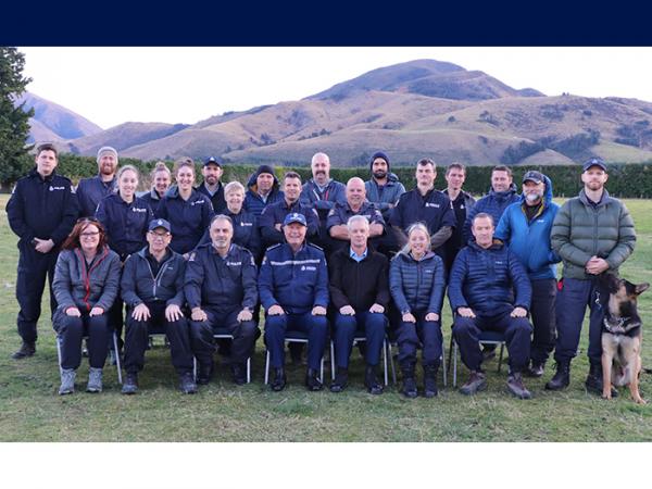 A break in the weather provided just enough time for a team photo - Canterbury SAREX 2022.