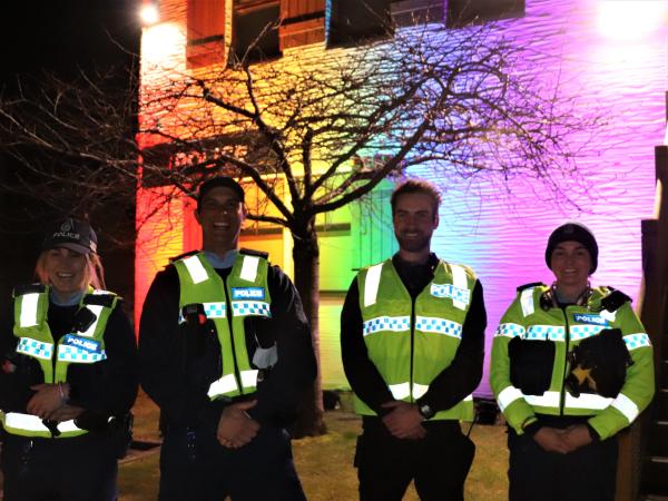 Queenstown Constable Rebekah James, Acting Sergeant Ross Boyt, SCOPE participant Thomas McAsey and Constable Ruby Jensen